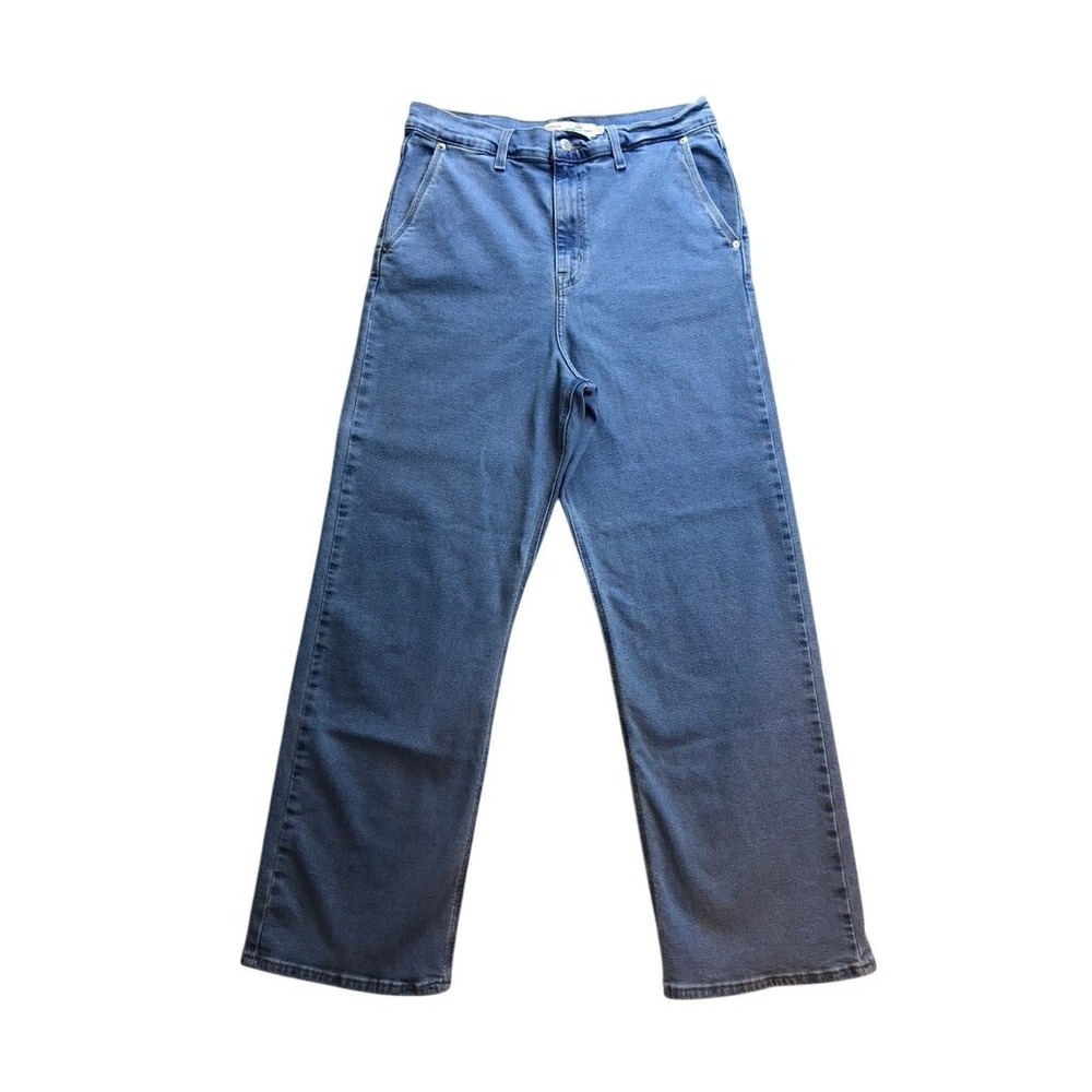 Levi Strauss Signature Womens High Rise Loose Straight Jeans Medium Wash Size 12